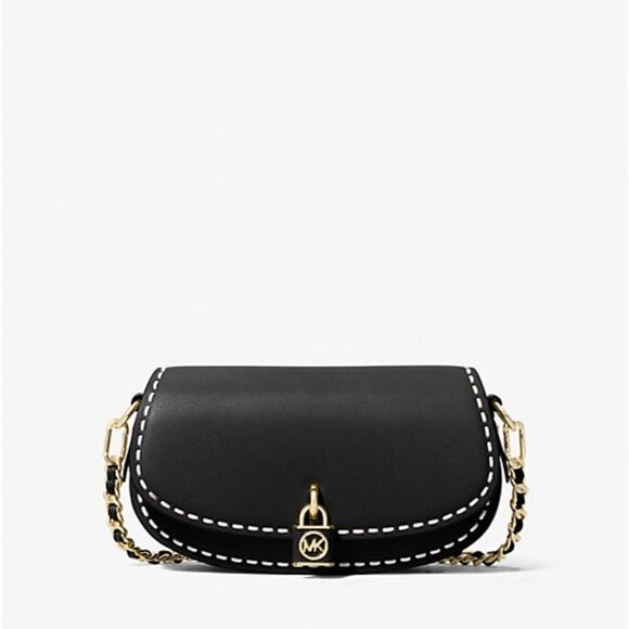 Michael Kors Medium Mila Small Hand-Stitched Leather Shoulder Bag - Picture 1 of 15
